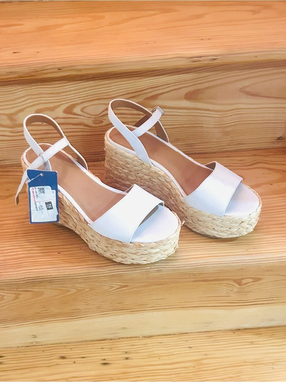 Universal Thread White Espadrille Platform Slingback Sandals